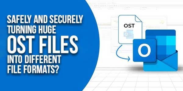 Large OST file being converted to an organized Outlook archive on a desktop computer